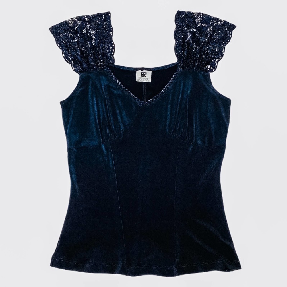 INTERNATIONAL Newport Group Lace Cap Sleeve Blouse